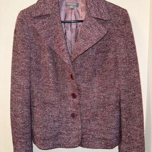 Anne Klein lavender and burgundy Tweed Blazer